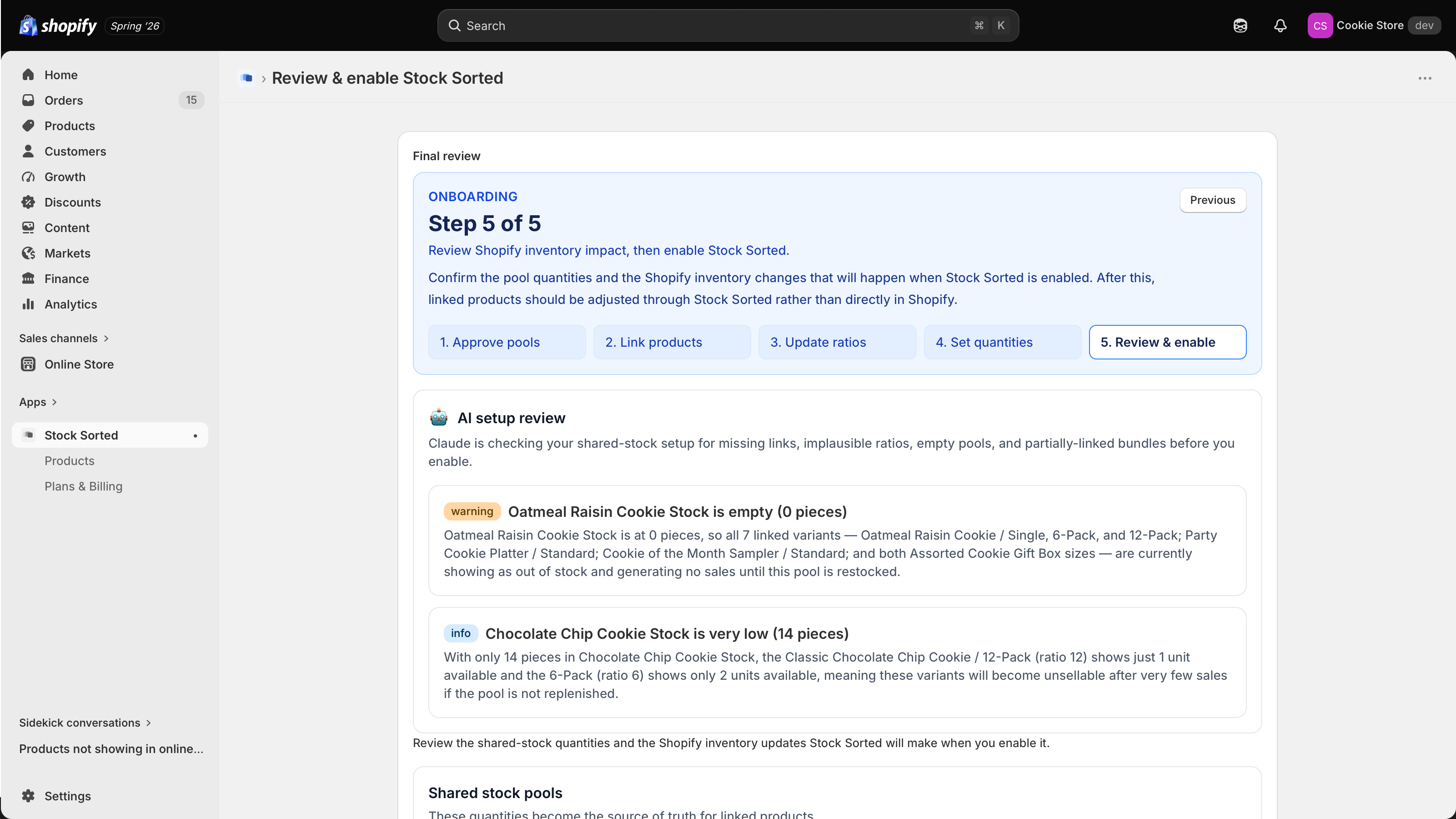 AI reviews your setup for issues before enabling